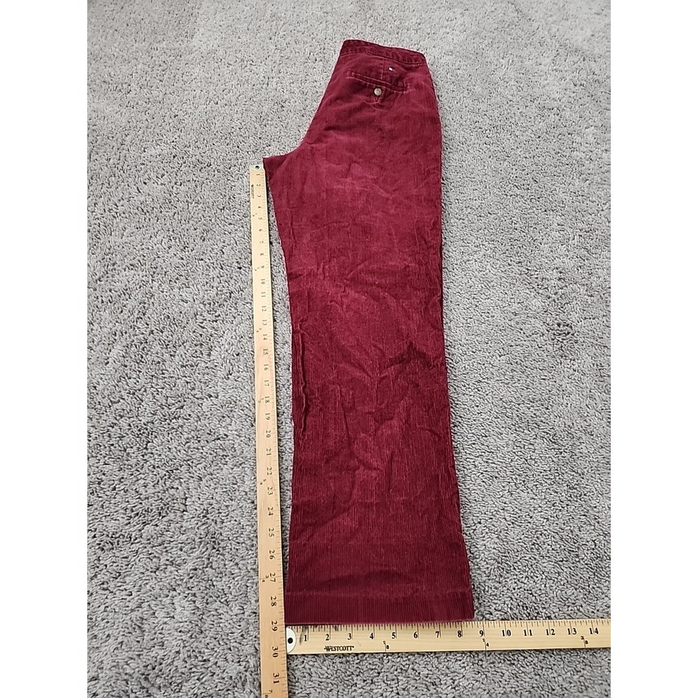 Tommy Hilfiger Pants Womens 10 Burgundy Mid Rise Corduroy Straight Leg Classic - Picture 6 of 8